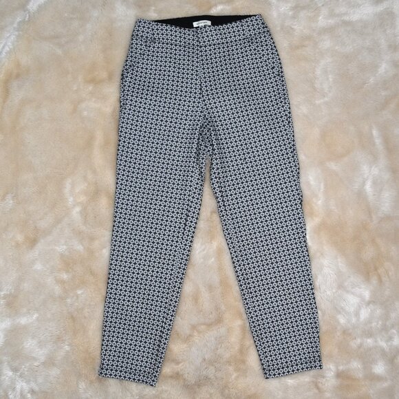 Max Studio Cropped Dress Pants XS Black White Pattern Stretch Ankle - Picture 7 of 12